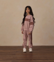 Rylee + Cru Girls Paneled Sweatpant - Rosewood | HONEYPIEKIDS 