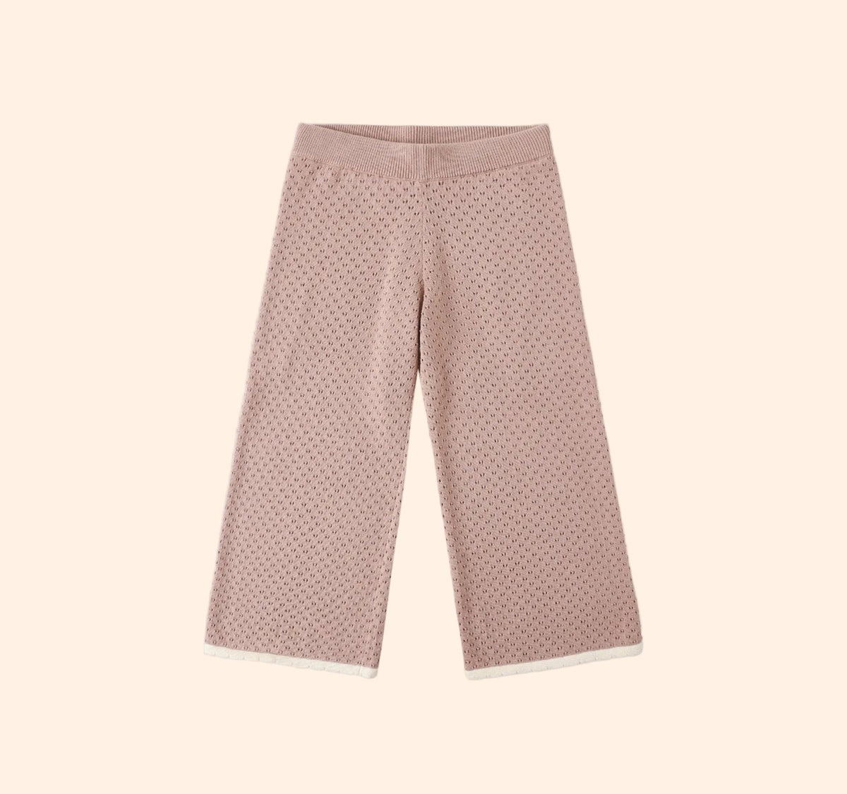 Rylee + Cru Girls Pointelle Knit Pants - Rosewood | HONEYPIEKIDS 