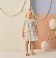 Rylee + Cru Girls Smocked V Mini Skirt - Bloom | HONEYPIEKIDS 