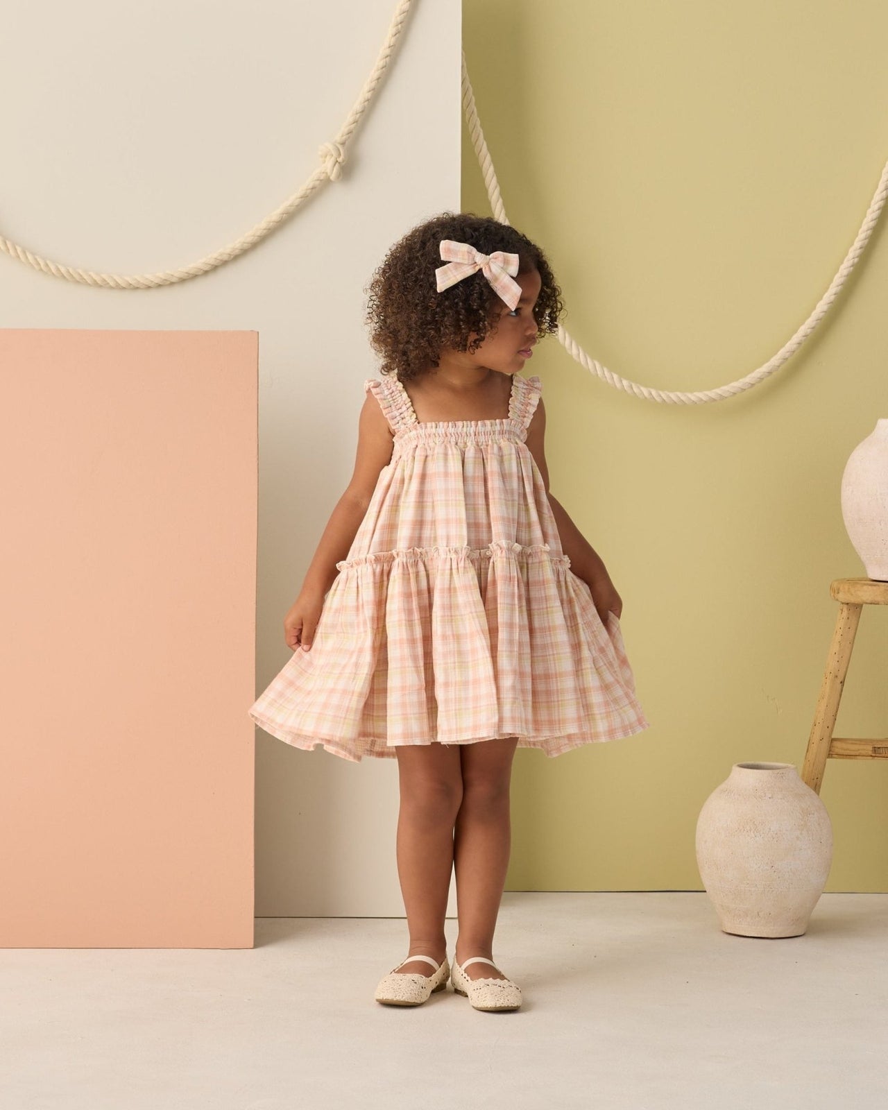 Rylee + Cru Bow - Summer Plaid  | HONEYPIEKIDS