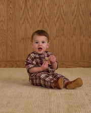 Rylee + Cru Hayes Jumpsuit - Burgundy Plaid | HONEYPIEKIDS 