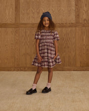 Rylee + Cru India Dress - Burgundy Plaid | HONEYPIEKIDS 