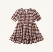 Rylee + Cru India Dress - Burgundy Plaid | HONEYPIEKIDS 
