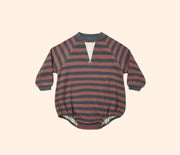 Rylee + Cru Infant Crew Neck Romper - Mulberry Stripe | HONEYPIEKIDS 