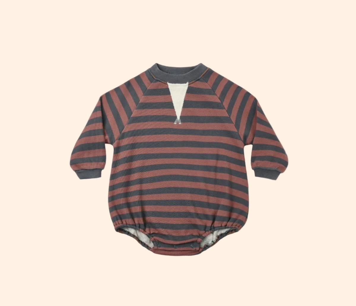 Rylee + Cru Infant Crew Neck Romper - Mulberry Stripe | HONEYPIEKIDS 