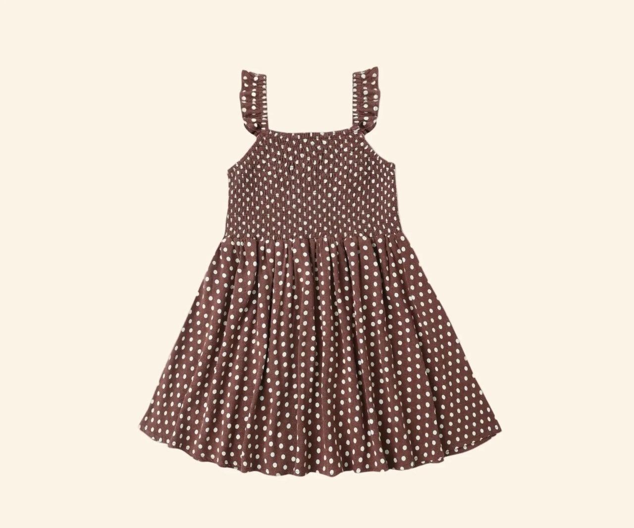 Rylee + Cru Lainey Dress - Chocolate Polka Dot | HONEYPIEKIDS