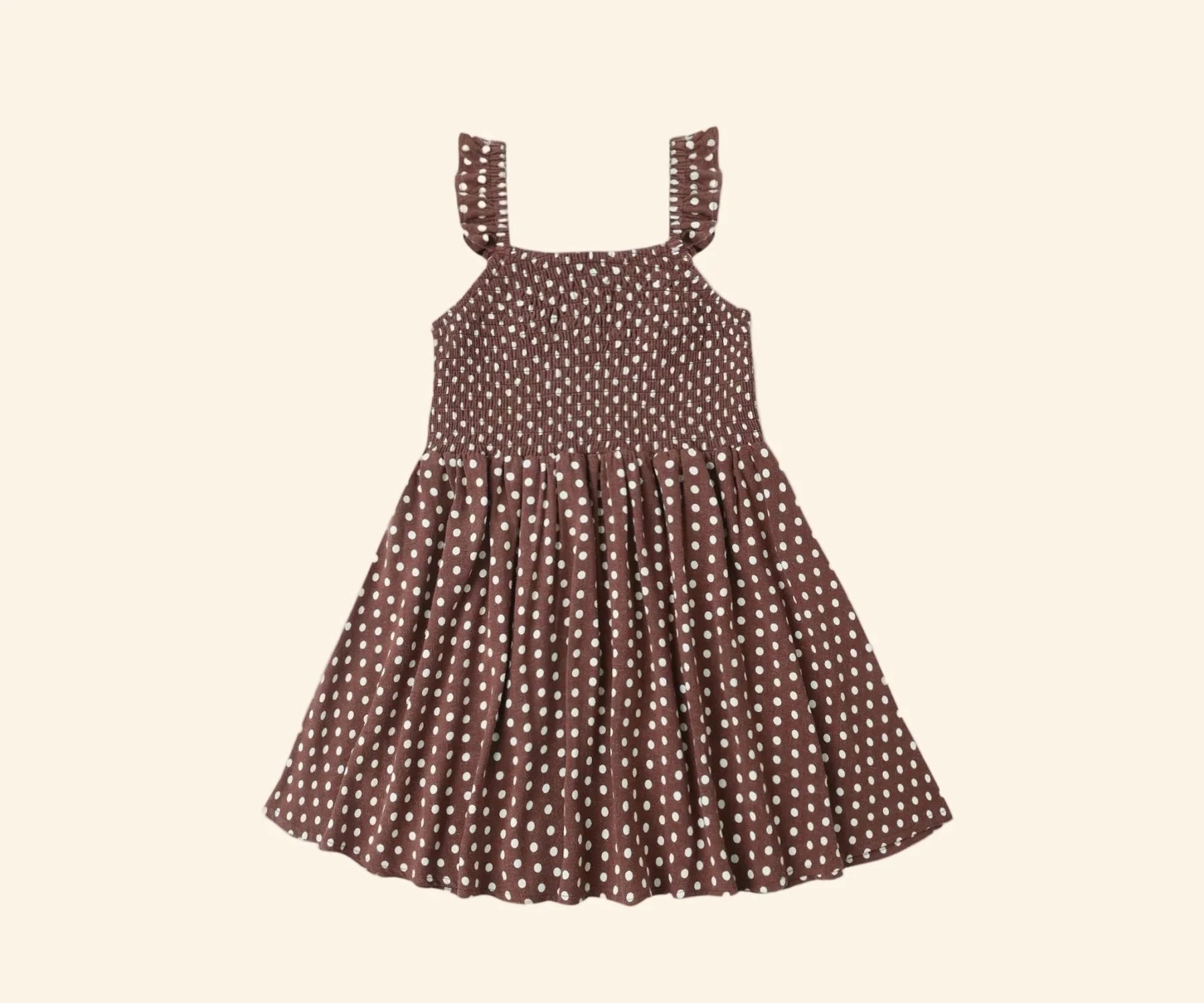 Rylee + Cru Lainey Dress - Chocolate Polka Dot | HONEYPIEKIDS