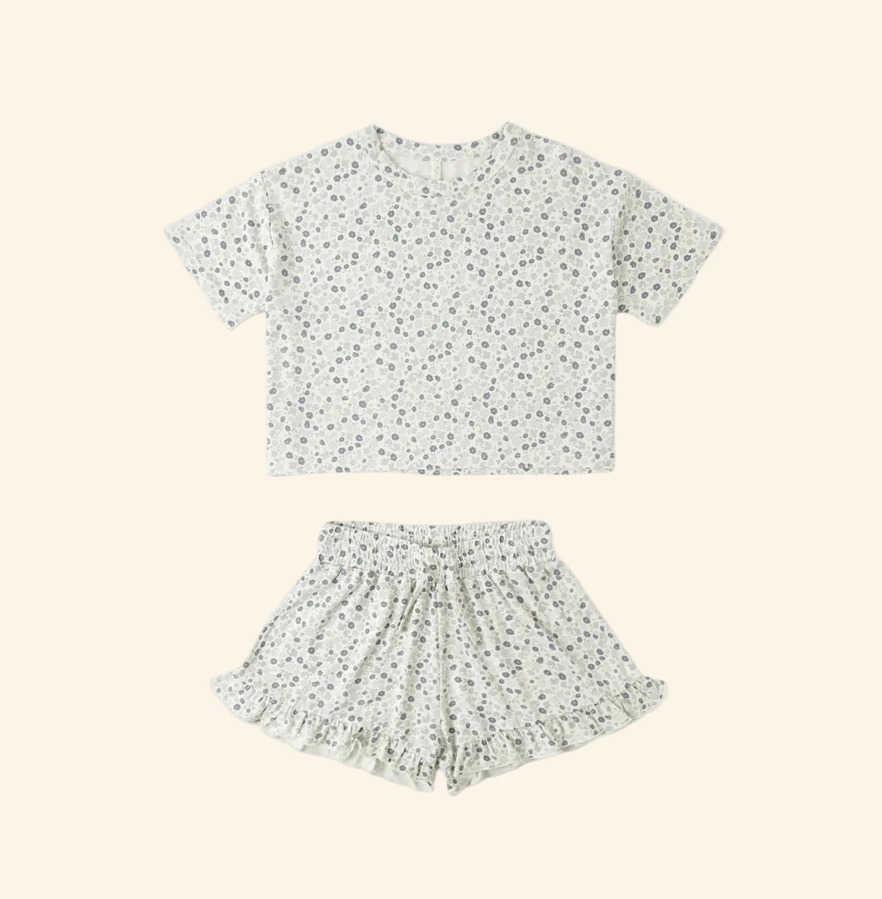 Rylee + Cru Mosie Set - Blue Ditsy | Ivory - HONEYPIEKIDS