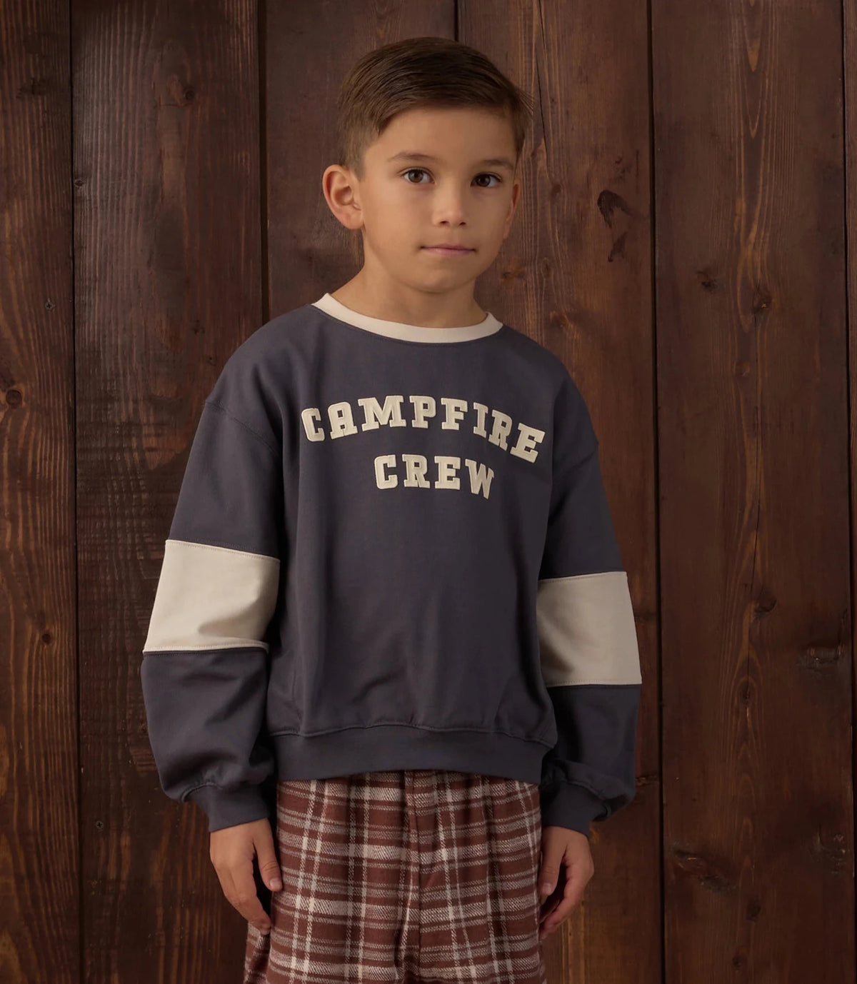 Rylee + Cru Oversized Campfire Crew Sweatshirt - Midnight | HONEYPIEKIDS 