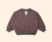 Rylee + Cru Oversized Crew - Mulberry Stripe | HONEYPIEKIDS 