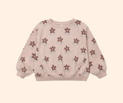 Rylee + Cru Oversized Daisy Sweatshirt - Rosewood | HONEYPIEKIDS 