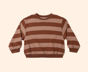 Rylee + Cru Oversized Sweatshirt - Brick + Clay Stripe | HONEYPIEKIDS