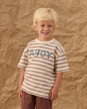 Rylee + Cru Relaxed AHOY Tee Shirt - BROWN | HONEYPIEKIDS