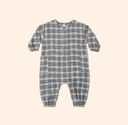 Rylee + Cru Relaxed Woven Jumpsuit - Winter Plaid | HONEYPIEKIDS