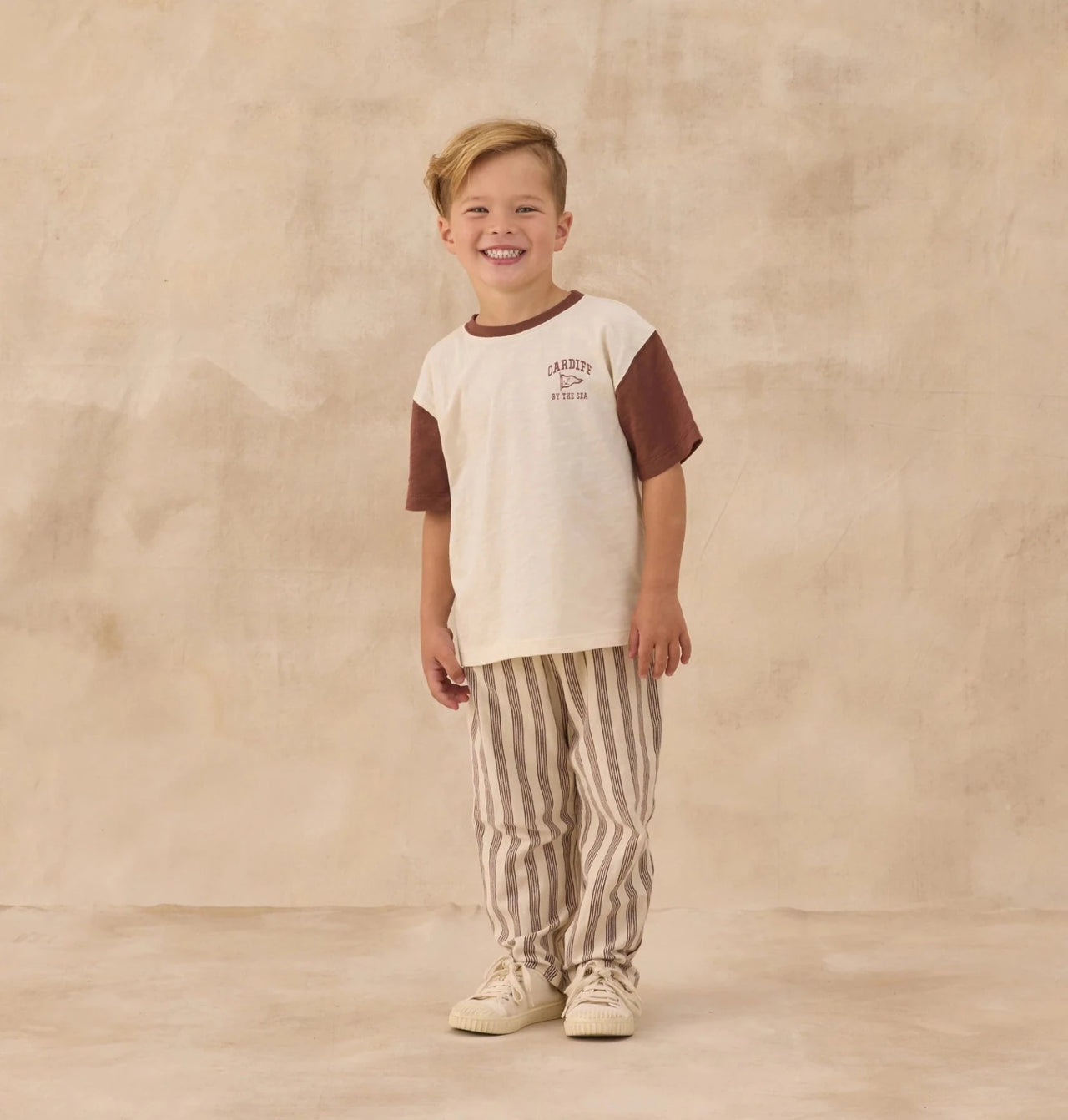 Rylee + Cru Rory Pants - Brown Stripe | HONEYPIEKIDS 