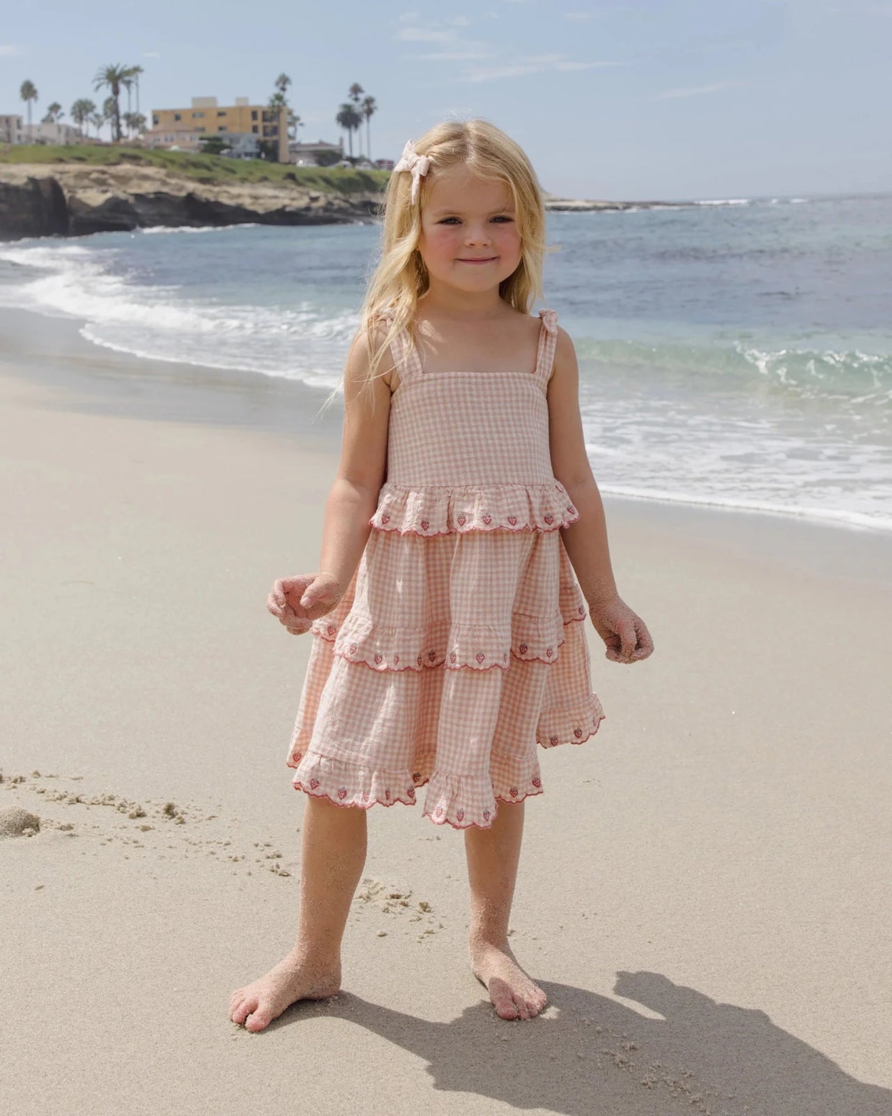 Rylee + Cru Ruffled Swing Dress - Petal Gingham | HONEYPIEKIDS