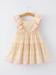 The Garden Party Girls Spring Dress and Straw Hat | HONEYPIEKIDS