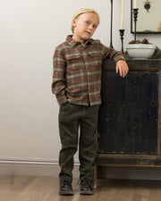 Rylee+Cru Boys Pocketed Flannel Shirt - Holiday Plaid | HONEYPIEKIDS 