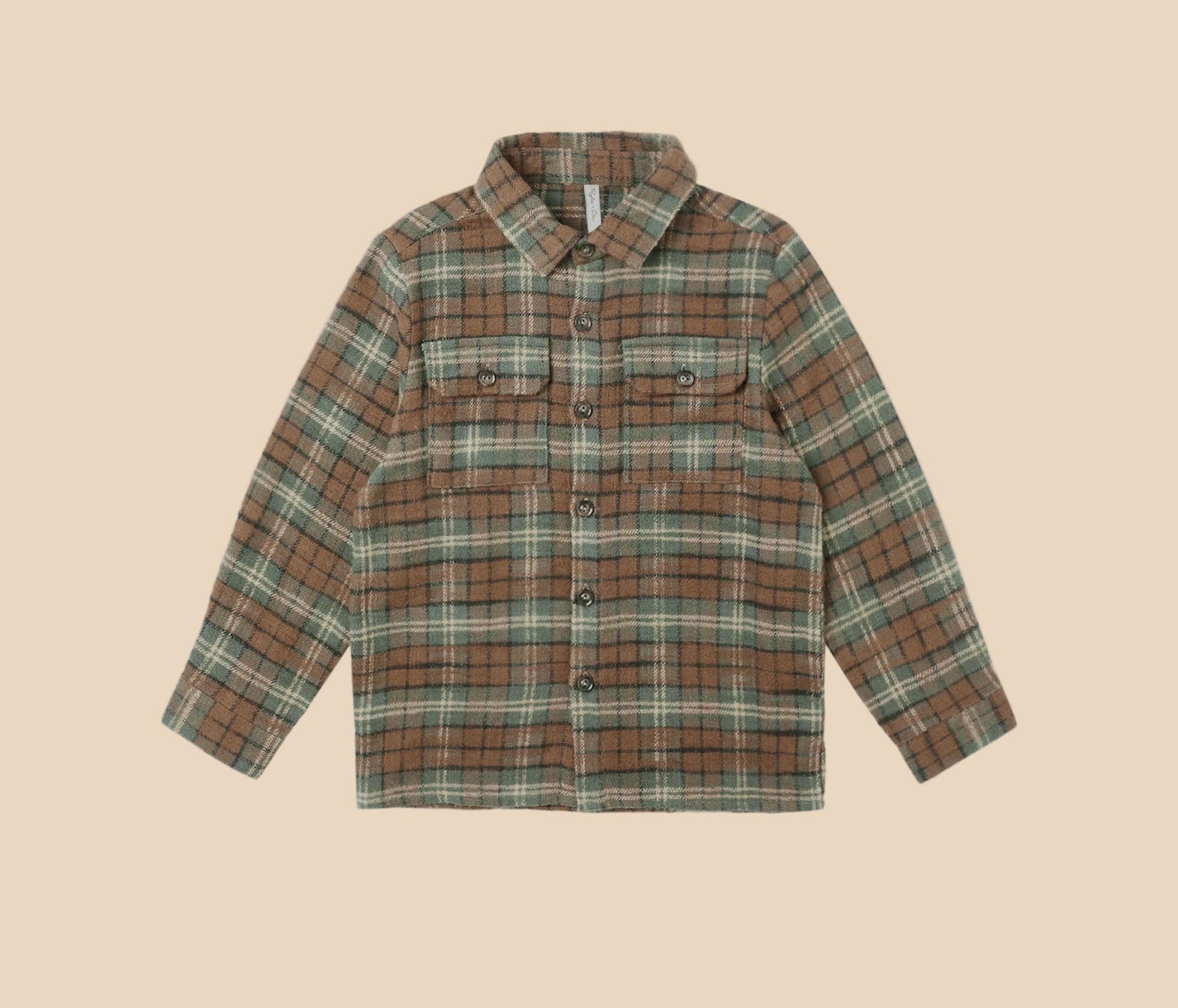 Rylee+Cru Boys Pocketed Flannel Shirt - Holiday Plaid | HONEYPIEKIDS 