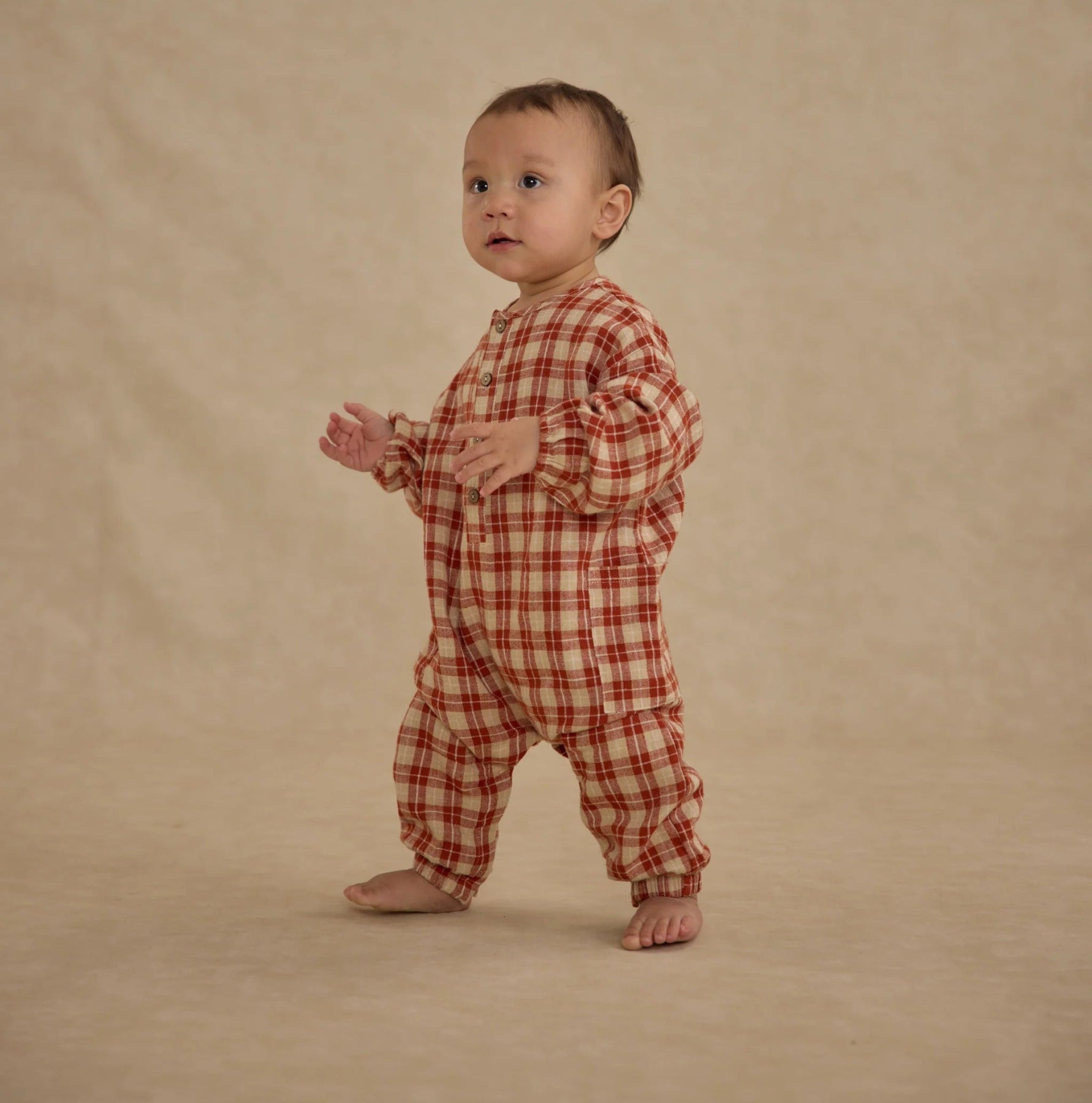 Rylee+Cru Boys Relaxed Woven Jumpsuit – Red Plaid | HONEYPIEKIDS