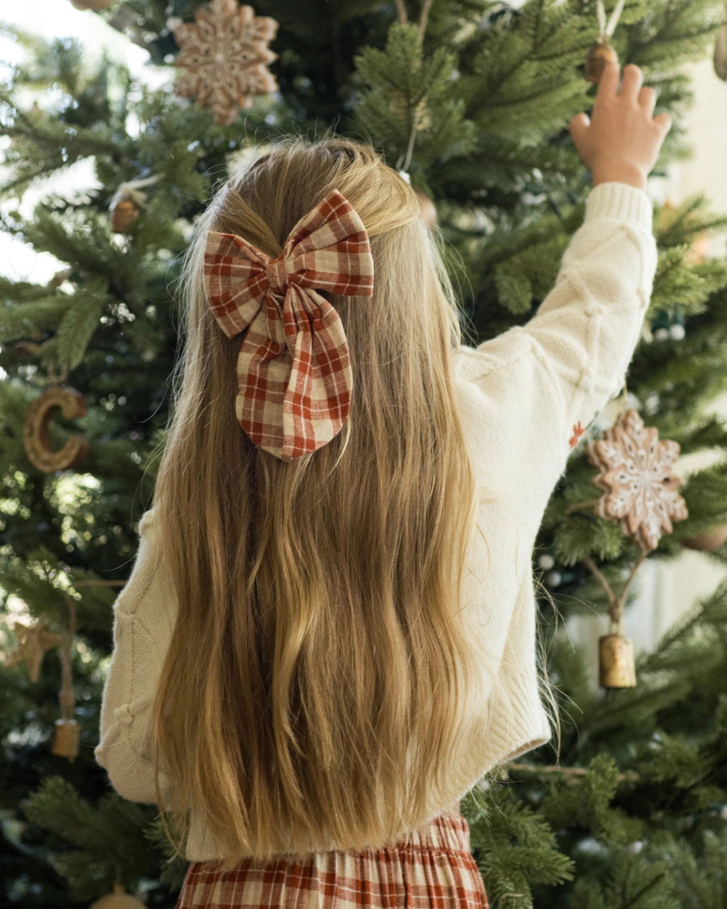 Rylee+Cru Oversized Bow - Red Plaid | HONEYPIEKIDS 