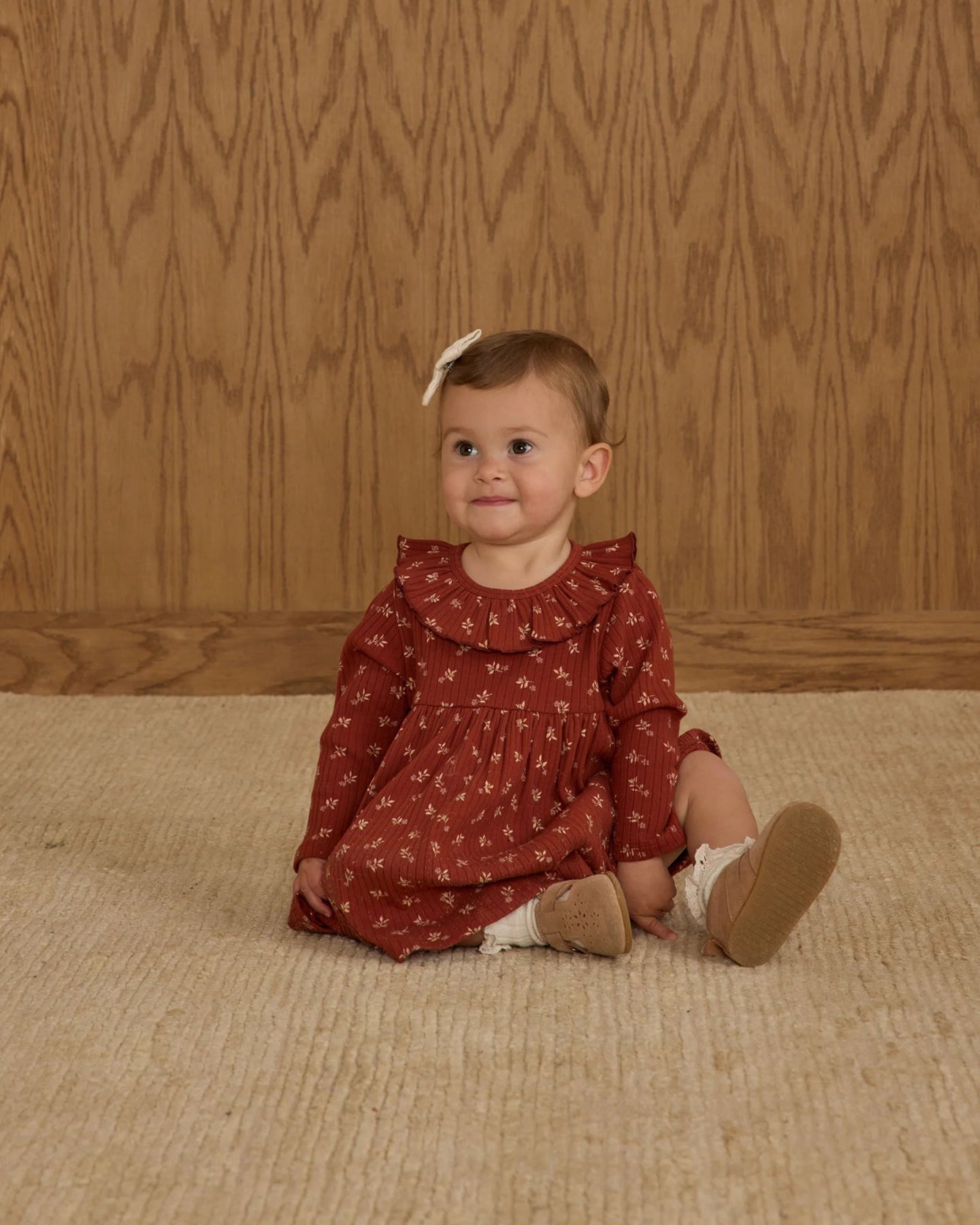 Rylee+Cru Ruffle Collar Dress - Ruby Ditsy | HONEYPIEKIDS