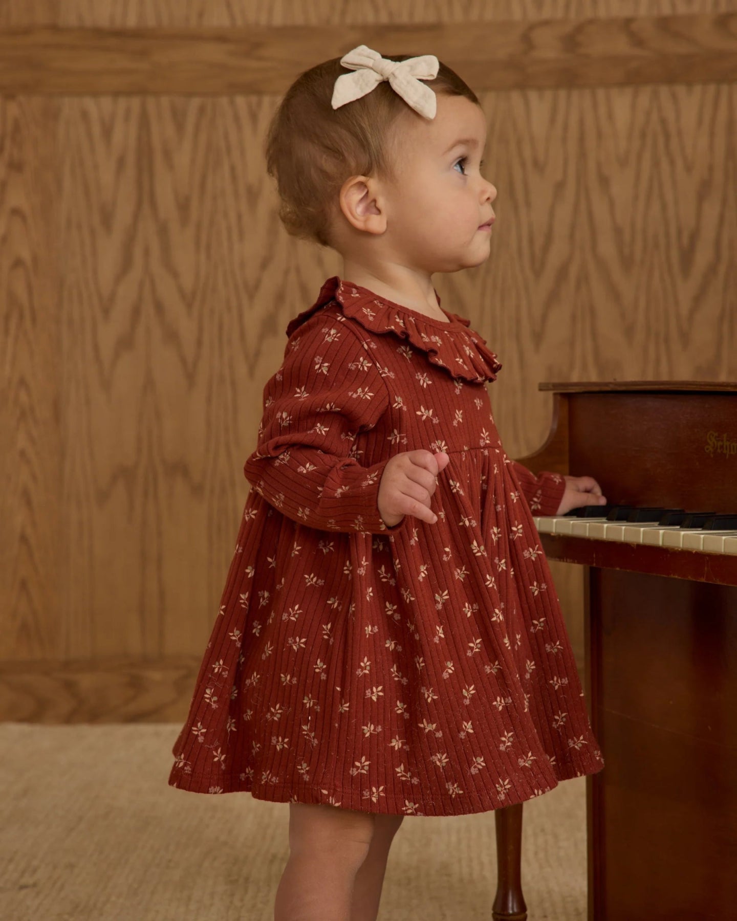 Rylee+Cru Ruffle Collar Dress - Ruby Ditsy | HONEYPIEKIDS