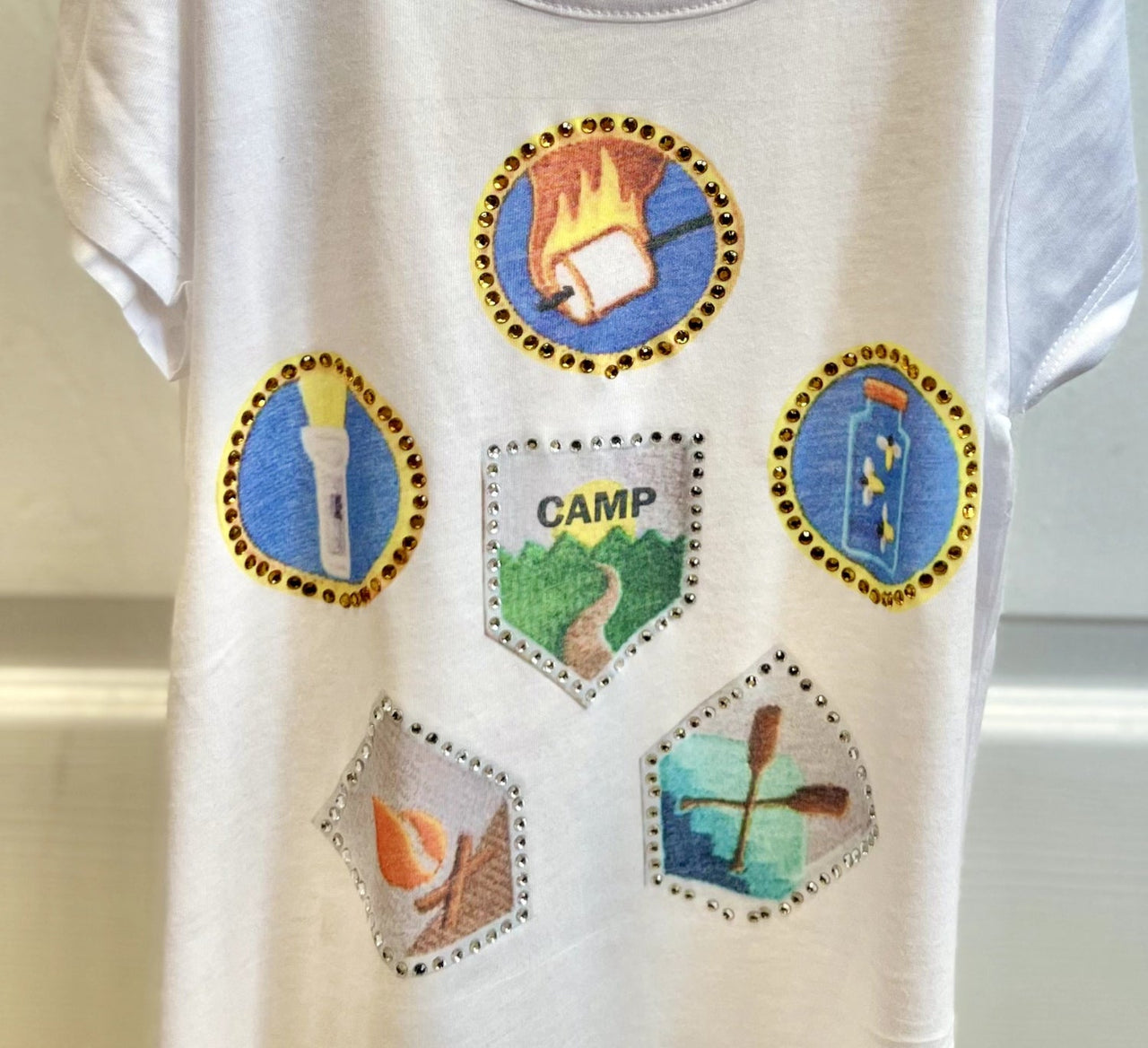 Sparkle By Stoopher Girls Summer Camp Shirt | HONEYPIEKIDS 