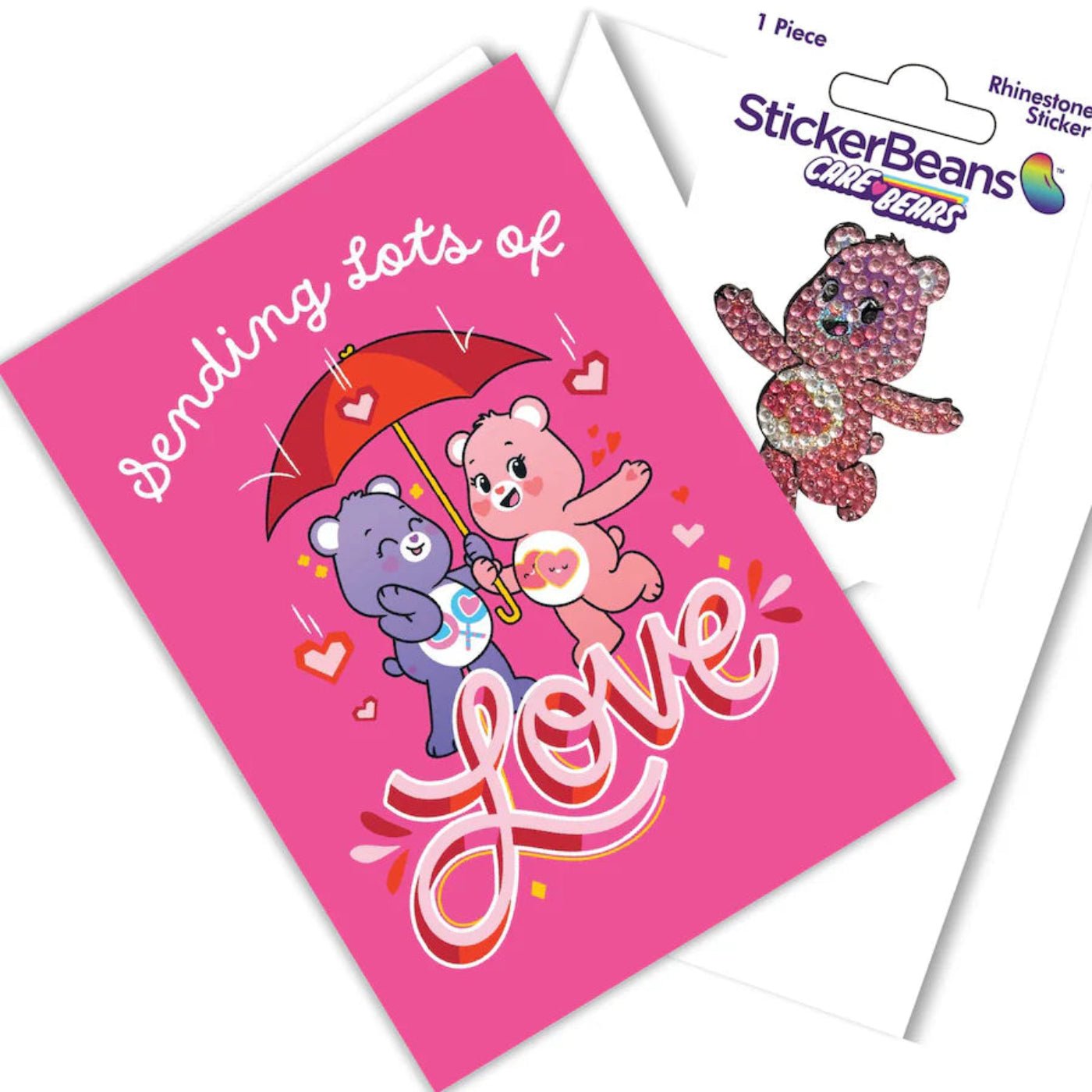 Stickerbeans Care Bears LOVE Greeting Card and Sticker | HONEYPIEKIDS.COM