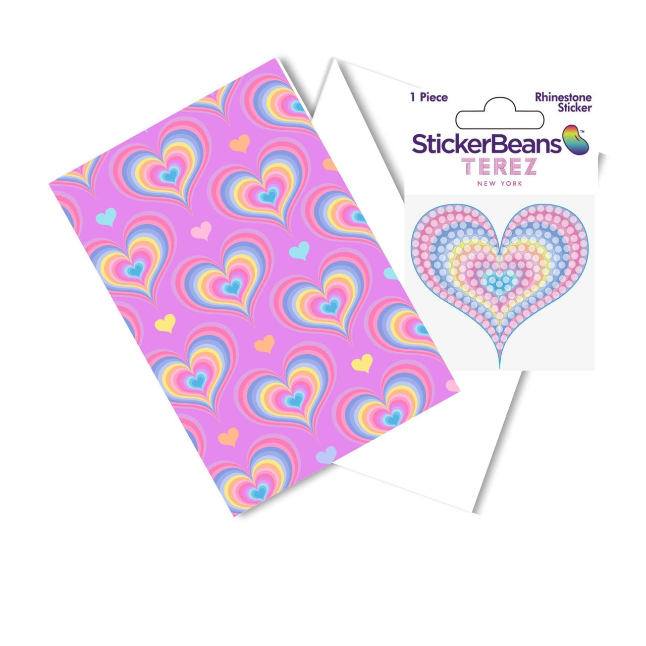 StickerBeans TEREZ GROOVY HEART Greeting Card and Sticker Set | HONEYPIEKIDS 