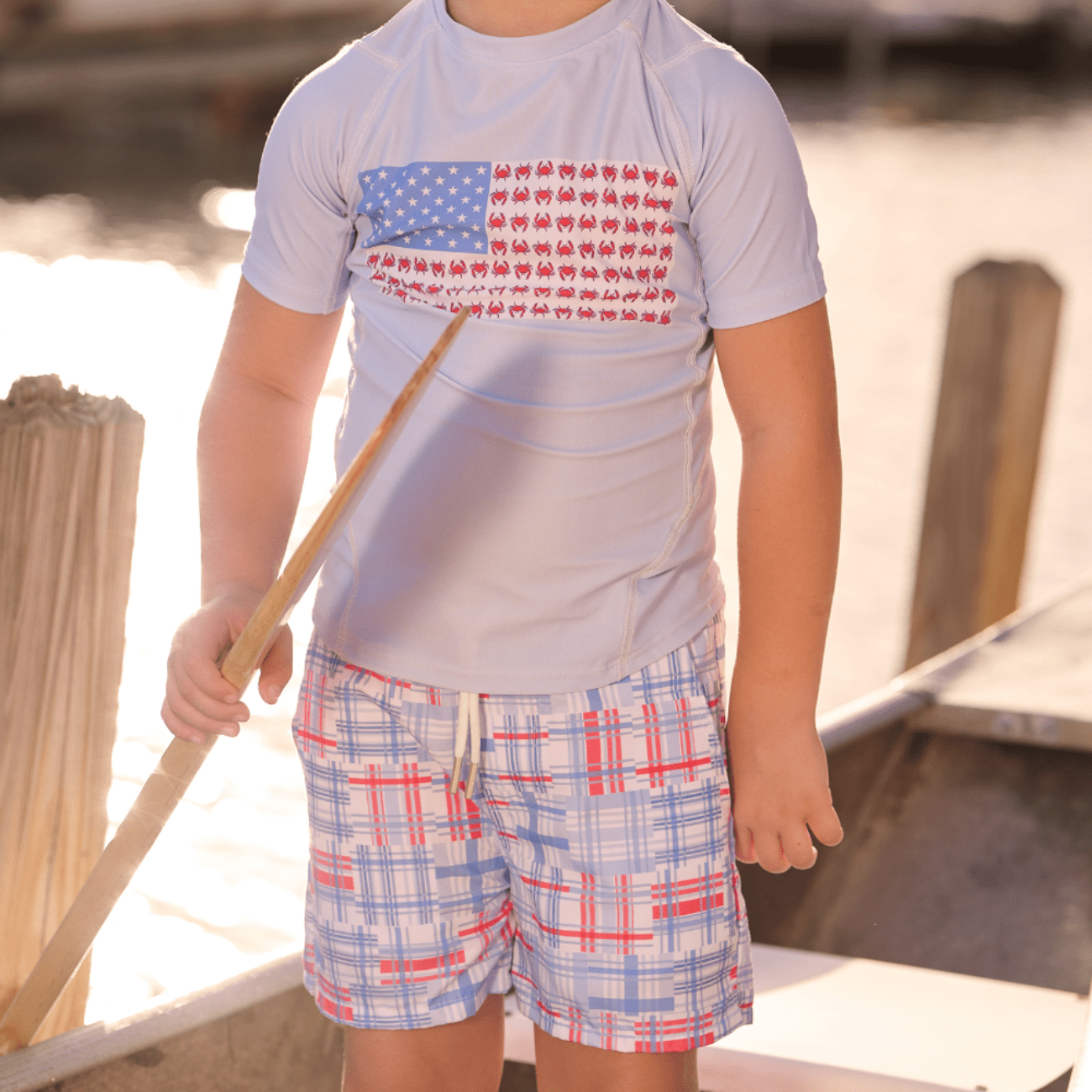 Sugar Bee Boys Swim Shorts - Cape Cod | HONEYPIEKIDS