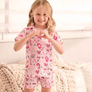 Pop Star Satin Pajamas Short Set | HONEYPIEKIDS 