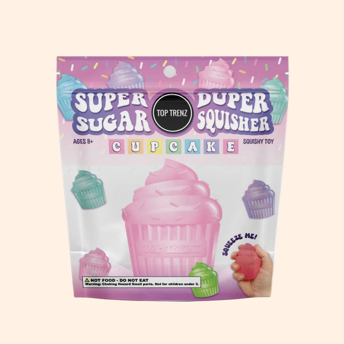 Super Duper Sugar Squisher Fidget Squishy Toy - Sprinkle Cupcake | HONEYPIEKIDS