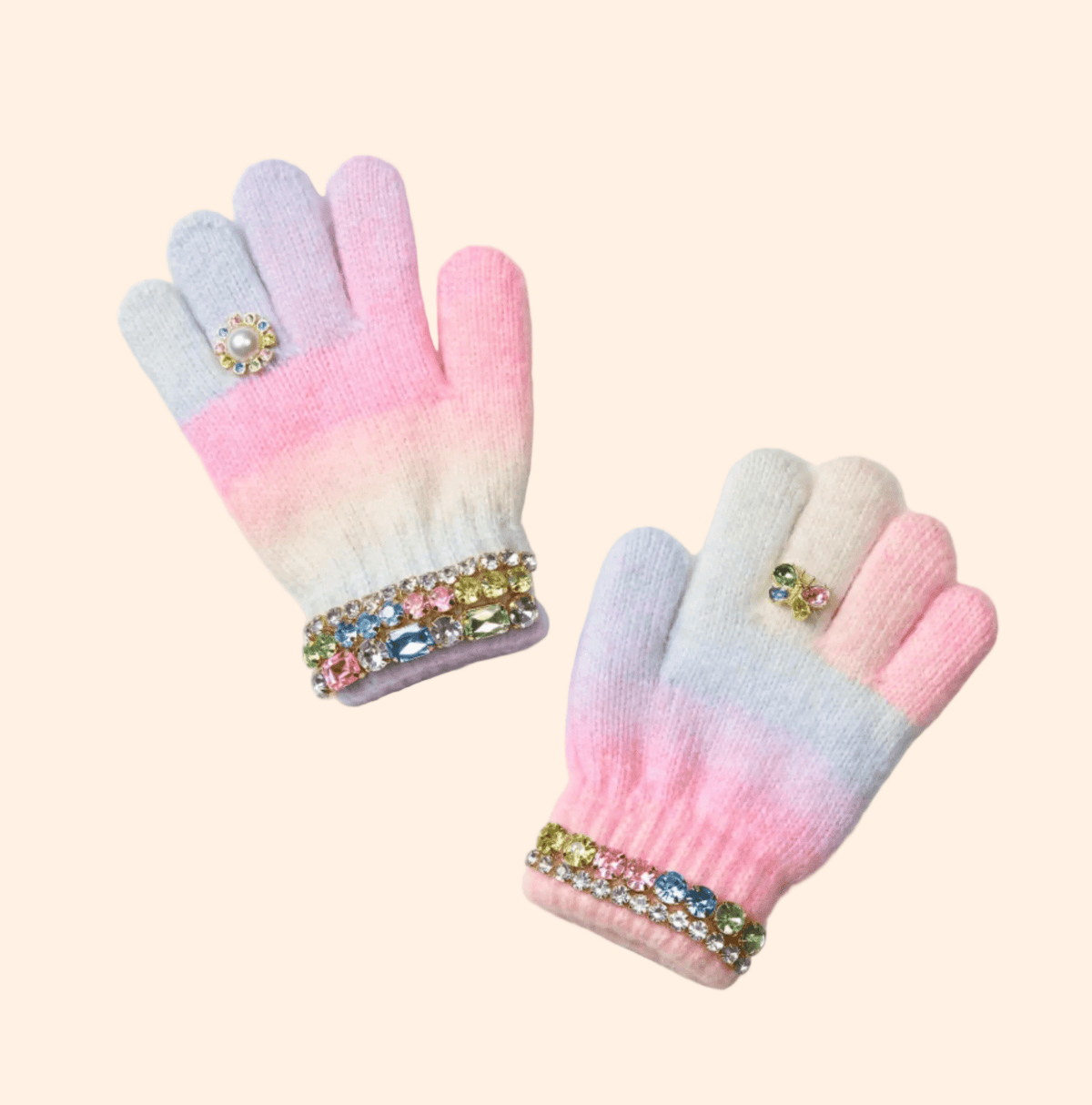 Super Smalls Pastel Rainbow Girls Jeweled Winter Gloves | HONEYPIEKIDS