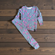 Sweet Bamboo L/S Pajamas In RED ROSES Pattern | HONEYPIEKIDS 