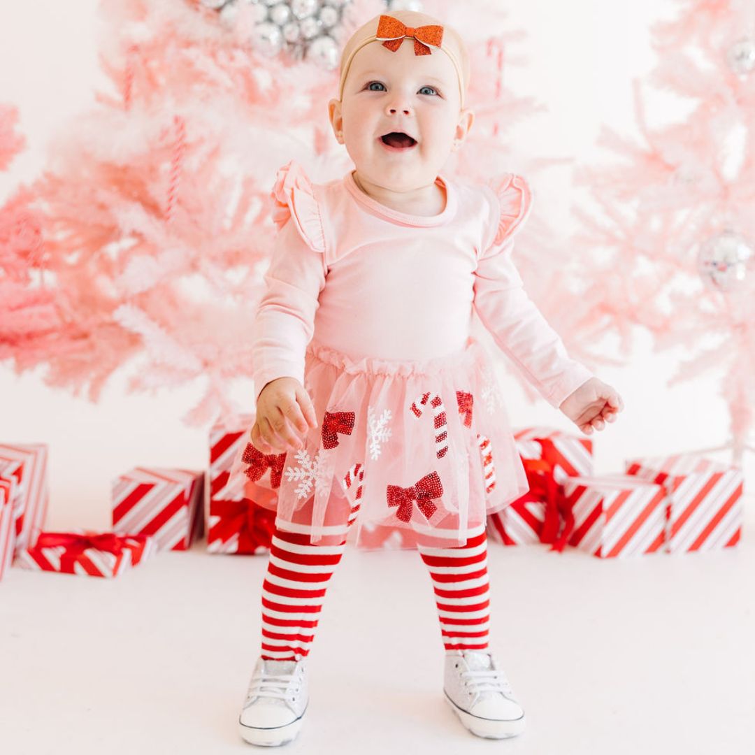 Sweet Wink Baby Holiday Candy Cane Cutie Tutu Bodysuit | HONEYPIEKIDS 