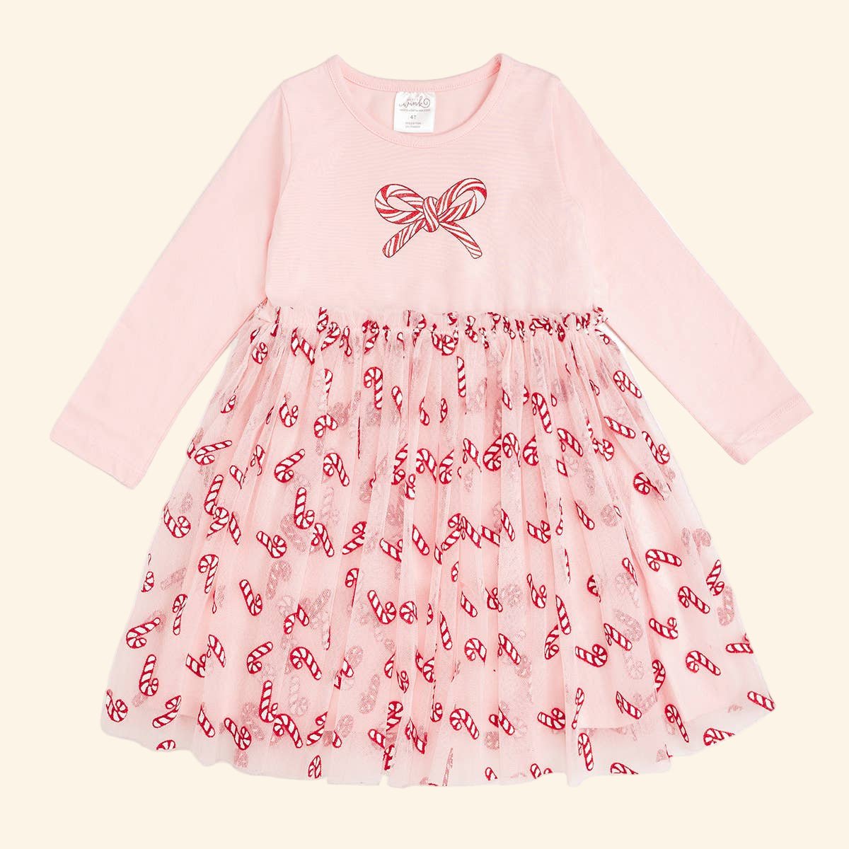 Sweet Wink Candy Cane Confetti Christmas L/S Tutu Dress | HONEYPIEKIDS