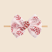Sweet Wink Candy Cane Confetti Christmas Tulle Bow Baby Headband | HONEYPIEKIDS 