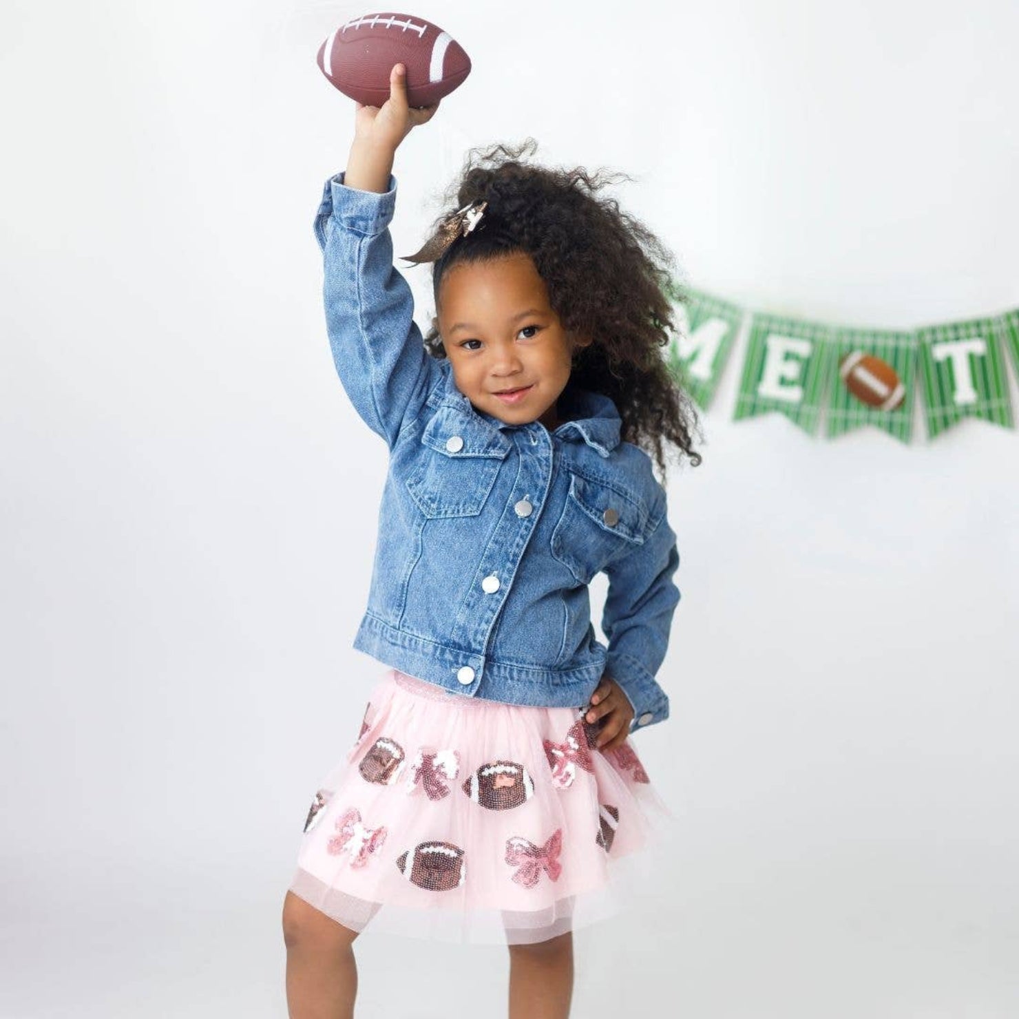 Sweet Wink Coquette Football Sequin Tutu Skirt | HONEYPIEKIDS 