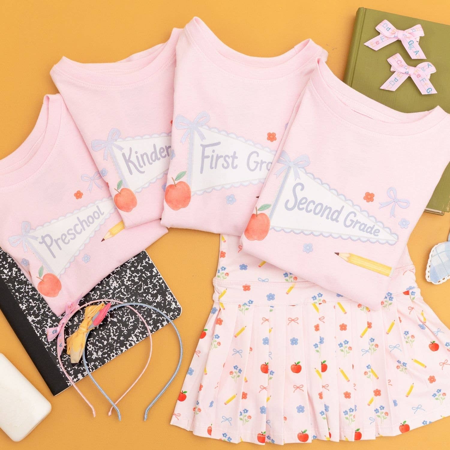 Sweet Wink Girls First Grade Pennant T-Shirt | HONEYPIEKIDS