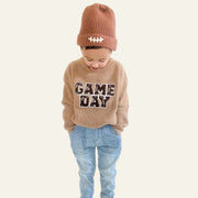 Sweet Wink Football Lace Patch Beanie Hat - Game Day | HONEYPIEKIDS 