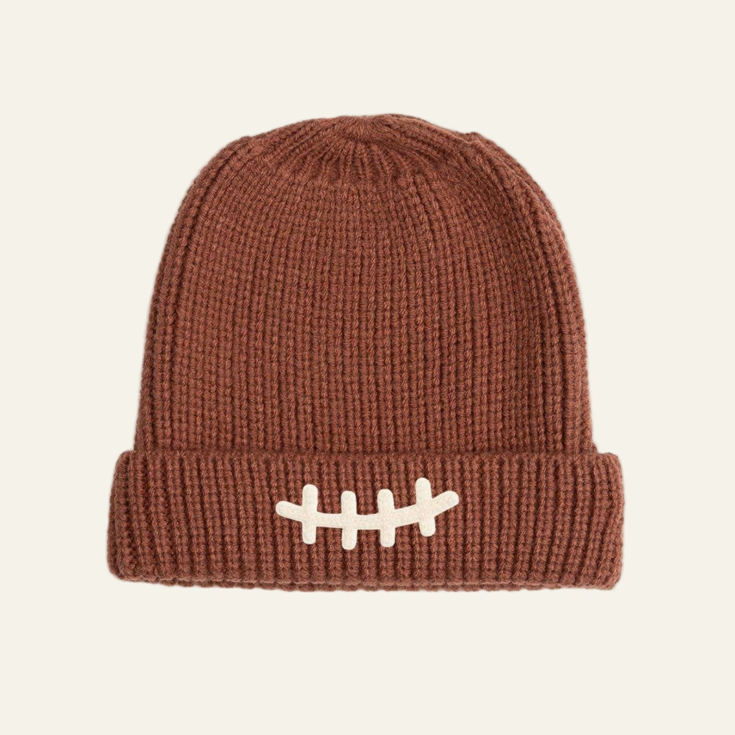 Sweet Wink Football Lace Patch Beanie Hat - Game Day | HONEYPIEKIDS 
