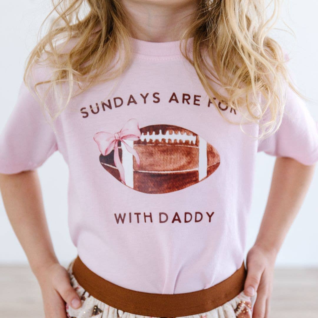 Sweet Wink Girls Football With Daddy s/s T-Shirt | HONEYPIEKIDS 