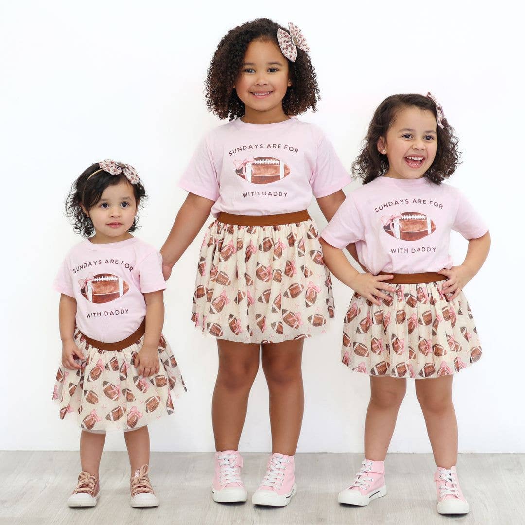 Sweet Wink Girls Football With Daddy s/s T-Shirt | HONEYPIEKIDS 
