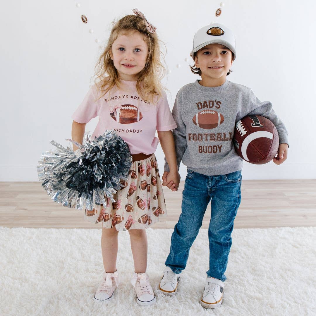 Sweet Wink Girls Football With Daddy s/s T-Shirt | HONEYPIEKIDS 