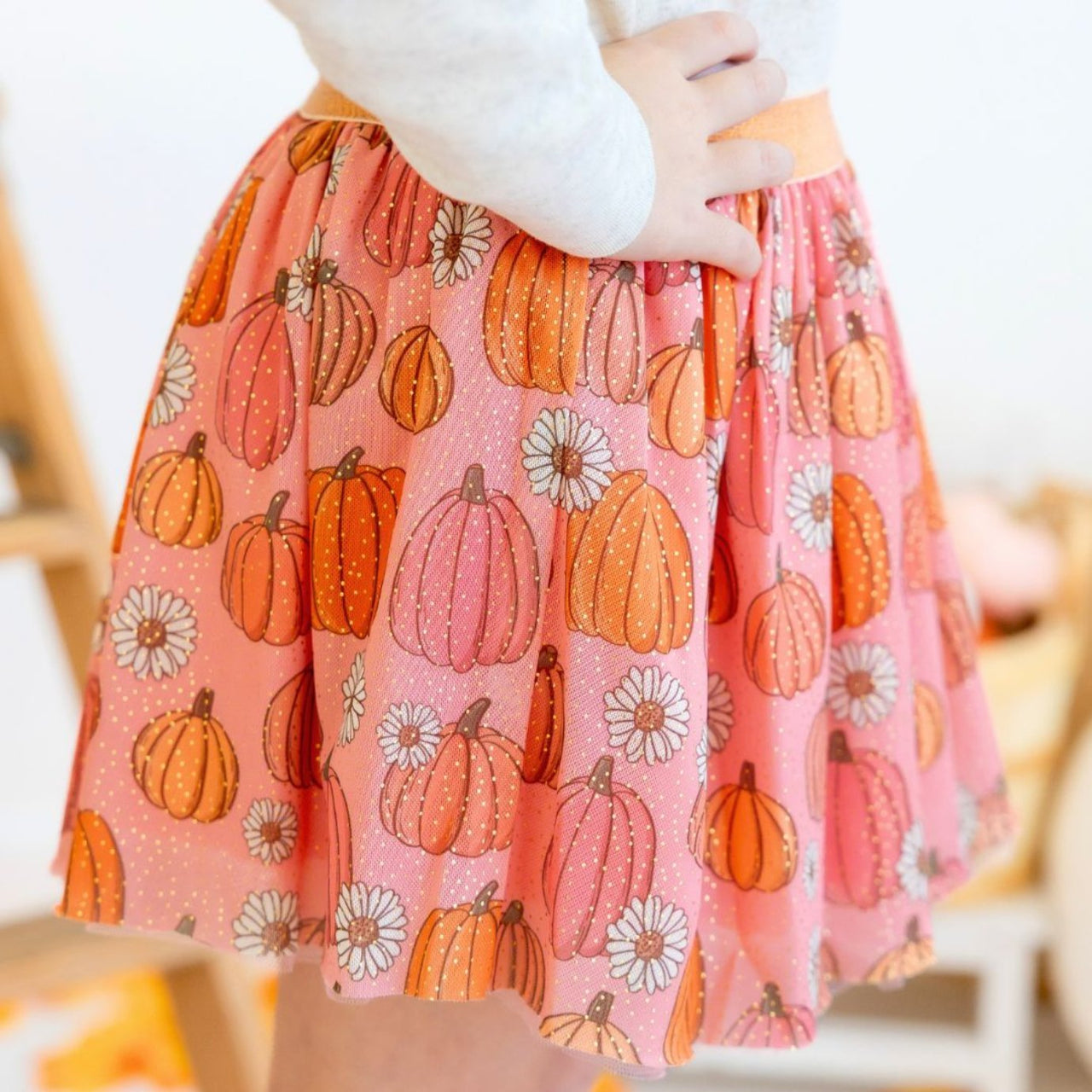 Sweet Wink Girls Pumpkin Daisy Tutu Skirt | HONEYPIEKIDS 