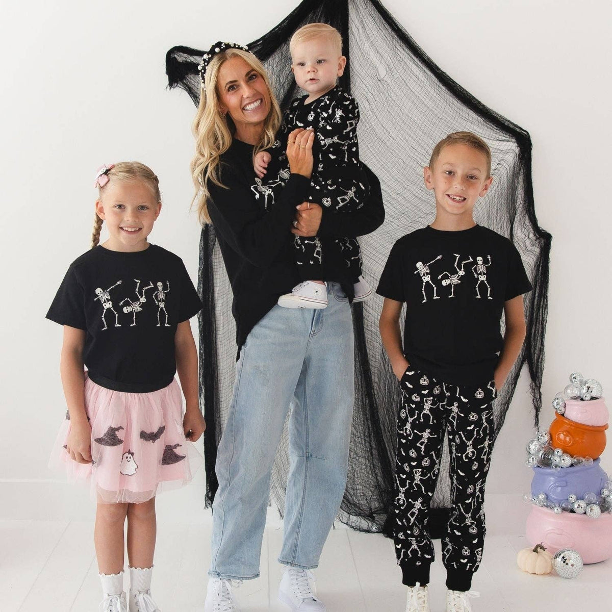 Sweet Wink - Glow In The Dark Silly Skelly Halloween Jogger - Boys | HONEYPIEKIDS 