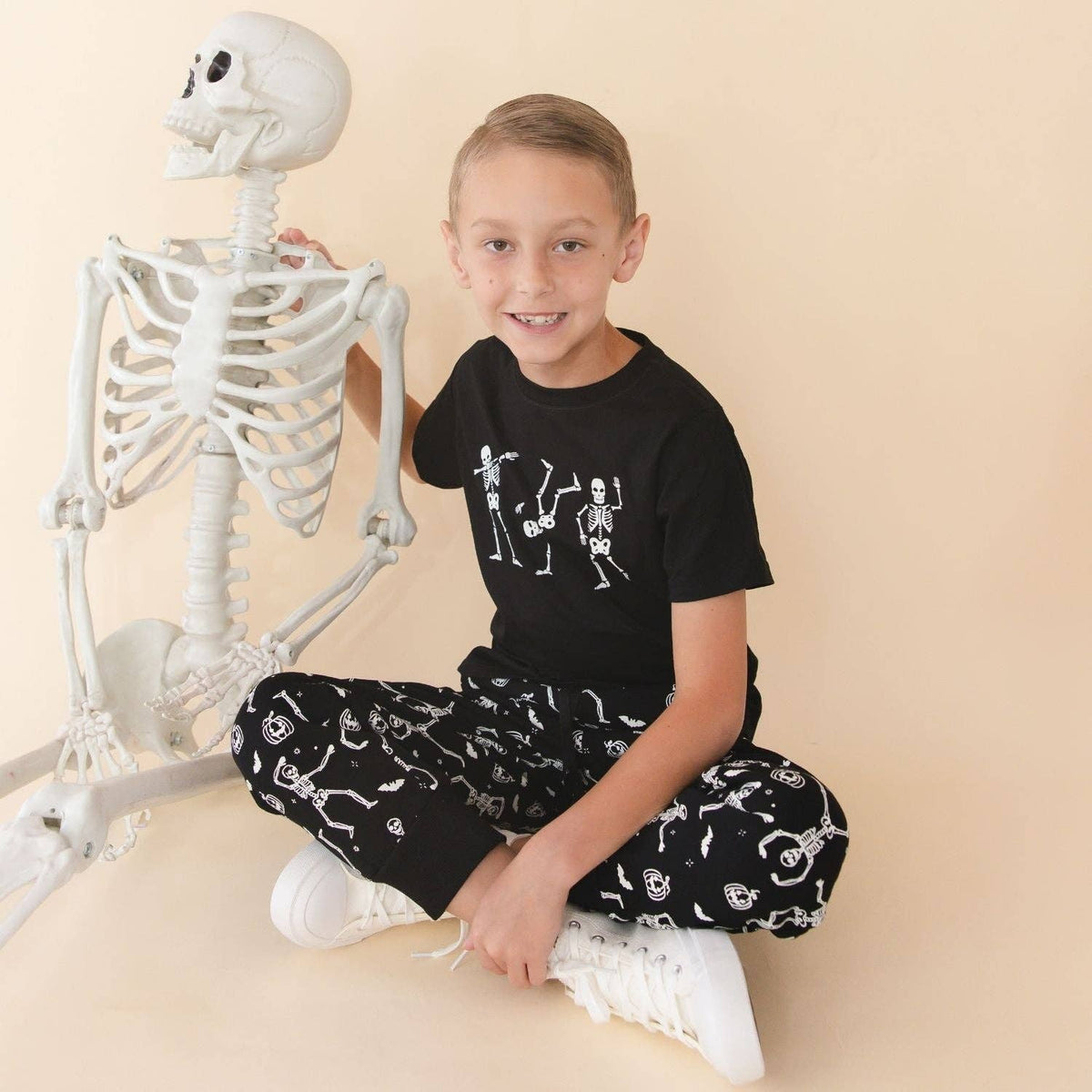 Sweet Wink - Glow In The Dark Silly Skelly Halloween Jogger - Boys | HONEYPIEKIDS 