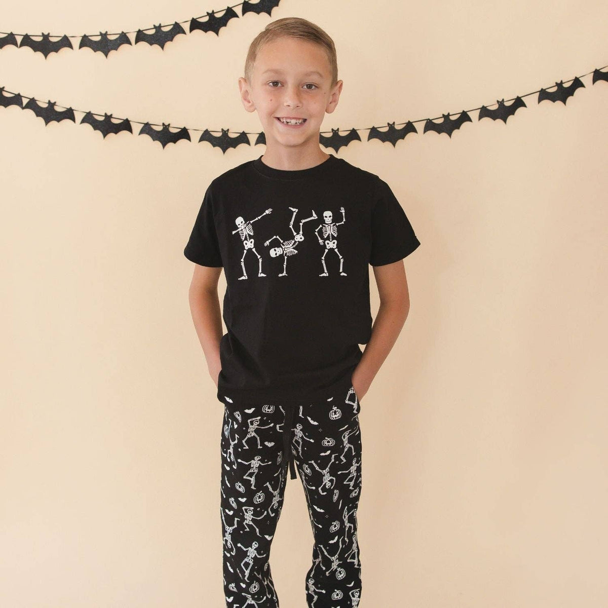 Sweet Wink - Glow In The Dark Silly Skelly Halloween Jogger - Boys | HONEYPIEKIDS 