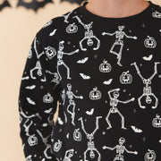 Sweet Wink Boys Glow In The Dark Silly Skelly Halloween Sweatshirt | HONEYPIEKIDS 